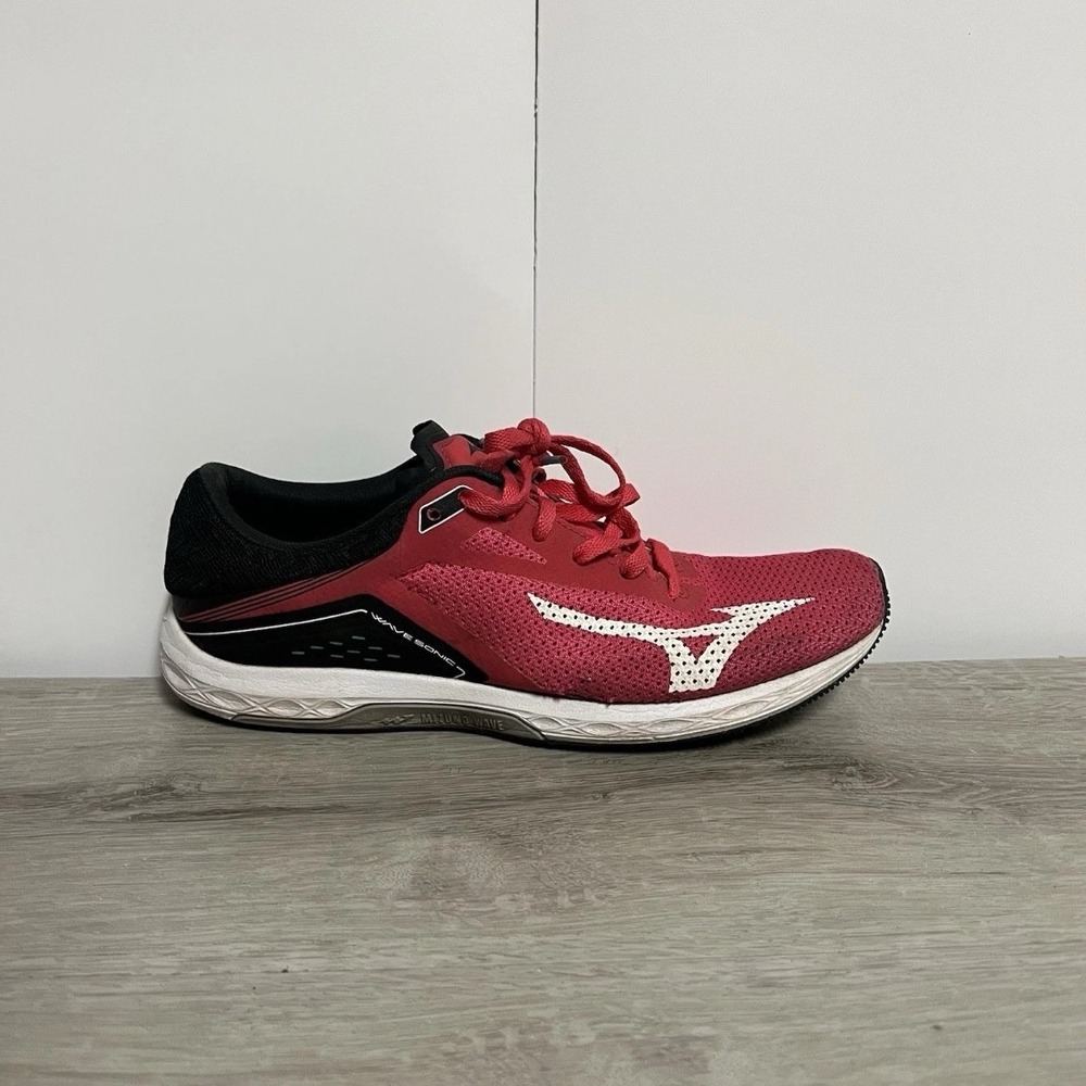 Mizuno Wave Sonic Running Shoes Womens Size 8 Black Pink Athletic Sneakers